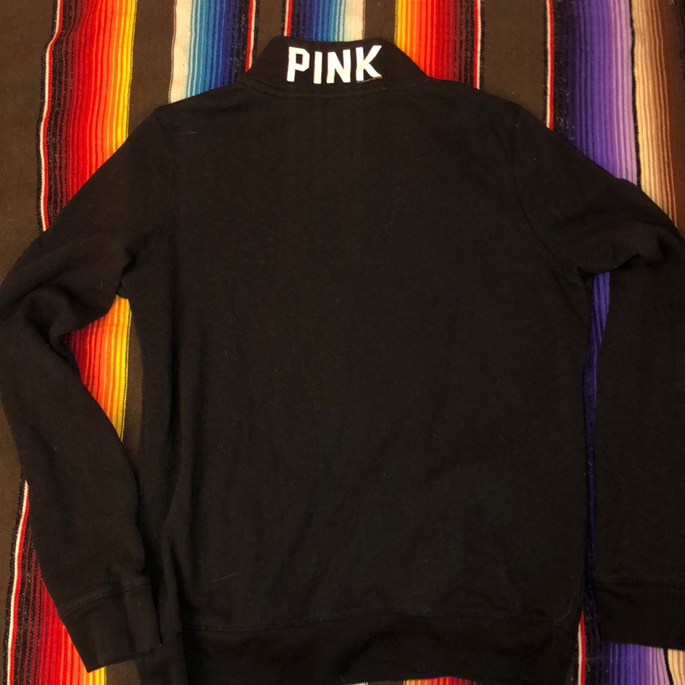 PINK Victoria’s Secret QuarterZip Black Sweatshirt - Picture 4 of 5